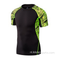 Lidong Groothandel Custom Korte Mouw Sport Tops Naadloze Sport Mens Compressie Gym Wear